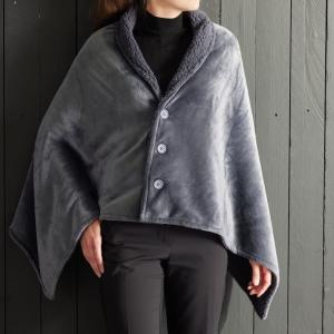 Plaid poncho cocoon  75x150cm Gris anthracite