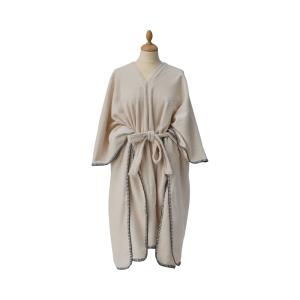 Plaid poncho en laine meringue 120 x 200 cm