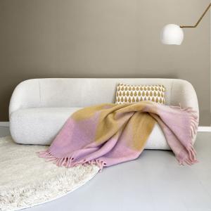 Plaid recyclé lilas tendre 125x150
