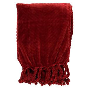 Plaid rouge fleece 140x180 cm avec motif