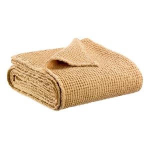 Plaid stonewashed  en coton sable 140 x 200 cm