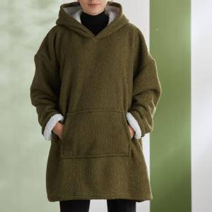 Plaid sweat en bouclette  70x87cm Vert