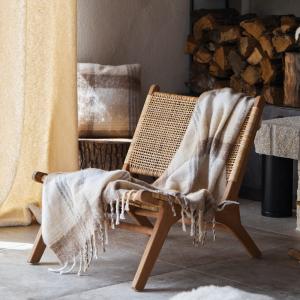 Plaid tartan ecossais  - effet mohair polyester beige 127x1…