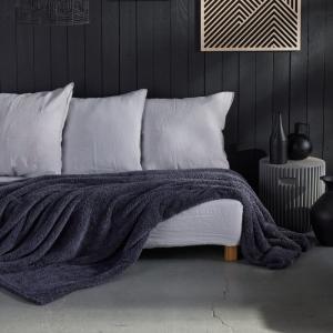 Plaid teddy  130x180cm Gris anthracite