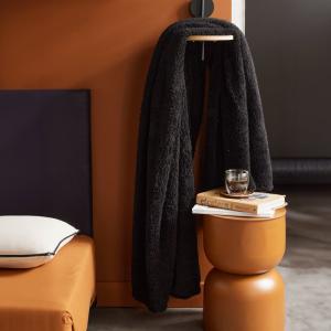 Plaid teddy uni  130x180cm Noir