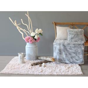 Plaid tendance en imitation fourrure polyester/fourrure gri…