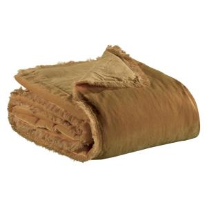 Plaid uni  en coton bronze 135 x 200 cm