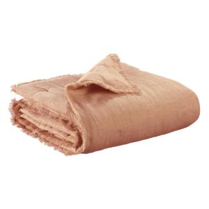 Plaid uni  en coton epice 135 x 200 cm