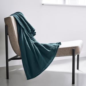 Plaid uni gaze de coton  150x200 cm Bleu