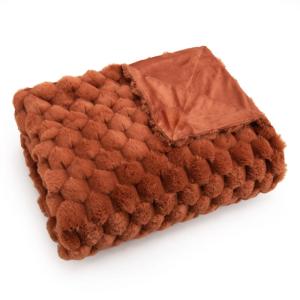 Plaid Victoria  130x170 cm orange en polyester