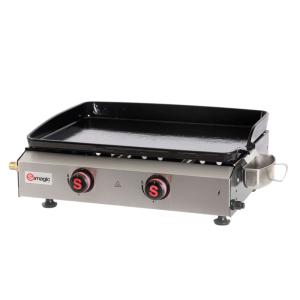 Plancha à gaz et à poser métal noir 69.5x49x22.5 cm