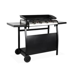 Plancha au gaz 4 brûleurs sur chariot - 10kw