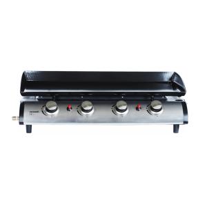 Plancha au gaz 4 feux, 4 brûleurs, 10 kw barbecue inox