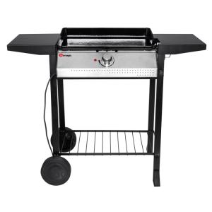 Plancha électrique sur chariot pour grillades en extérieur