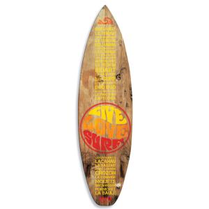 Planche de surf décorative live love surf 40x150 cm