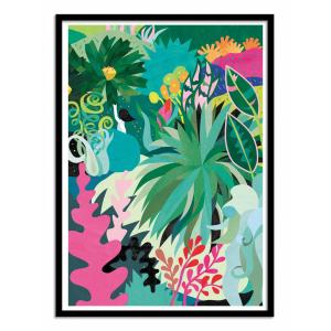 PLANT - Affiche d'art avec Cadre bois noir - 50 x 70 cm