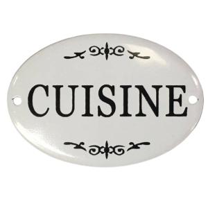 Plaque de porte décorative vintage cuisine fer blanc noir 1…