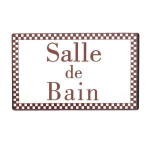 Plaque de porte décorative vintage salle de bain fer blanc…