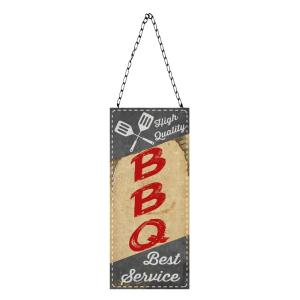 Plaque décorative métal BBQ verticale 11x25cm