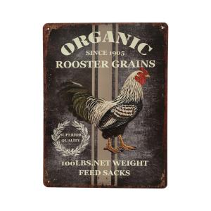 Plaque murale décorative vintage fer multicolore rooster gr…