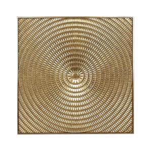 Plaque murale métal doré 99x4x99cm