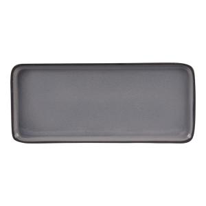 Plat   22x12 cm  gris en grès