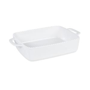 Plat à gratin en céramique perlée blanche