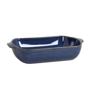 Plat à gratin en grès bleu L31