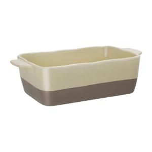 Plat à rôtir rectangulaire 2.5 litres crème et taupe