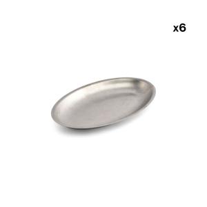 Plat à servir 30x18,5xH2,5cm antique argent  - Lot de 6