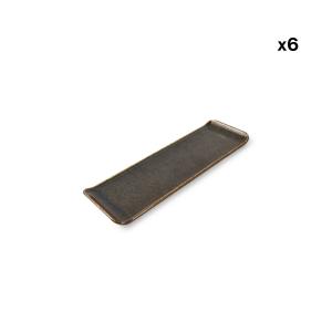 Plat à servir 30x9,5cm vert  - Lot de 6