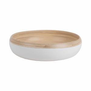 Plat bambou blanc Ø30cm