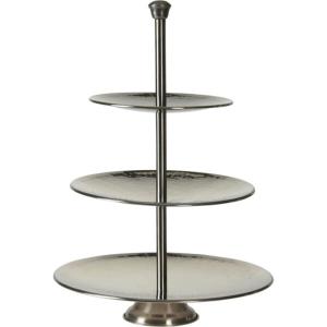 Plat de présentation 3 étages en inox martelé 25x25x36.5cm…