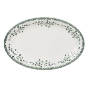 Plat de présentation en céramique blanche motif floral vert…