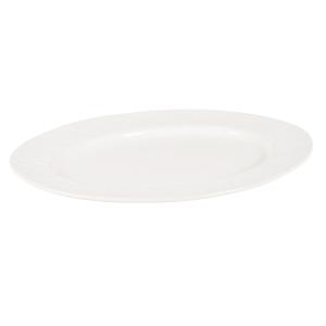 Plat de présentation en céramique gravée blanche
