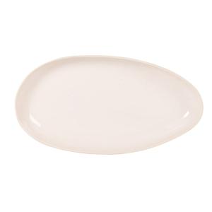 Plat de présentation en grès beige moucheté