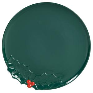 Plat de présentation en grès bleu et rouge