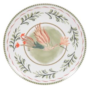 Plat de présentation en porcelaine motifs multicolores