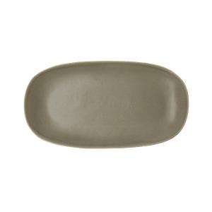 Plat de service 34cm en grès marron chaud