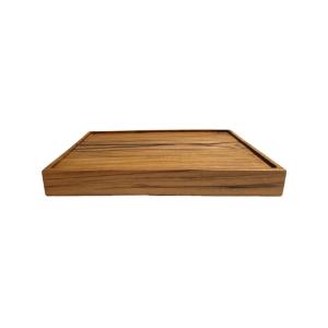Plat de service en bois de teck naturel 35x25 cm