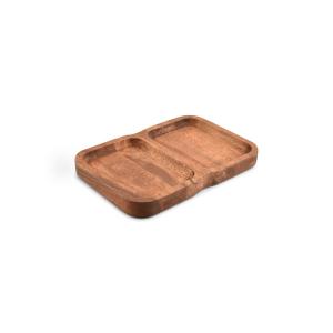 Plat de service marron en bois 28x19xh3cm