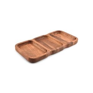 Plat de service marron en bois 38x19xh3cm