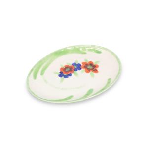 Plat de service multicolore en grès 36,5x25,5cm