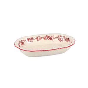 Plat de service rouge en porcelaine 31,5x21xh5,5cm