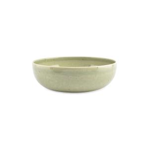 Plat de service vert en grès 25,5xh8cm