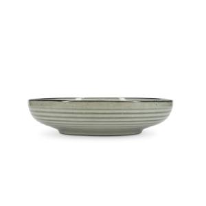 Plat de service vert en grès 32xh7,5cm