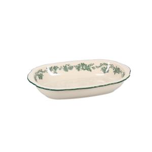 Plat de service vert en porcelaine 31,5x21xh5,5cm