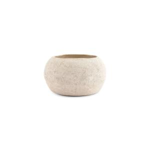 Plat décoratif beige en grès 26xh13,5cm