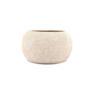 Plat décoratif beige en grès 31xh18cm