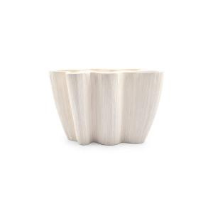 Plat décoratif beige en grès 32,5x23xh20,5cm